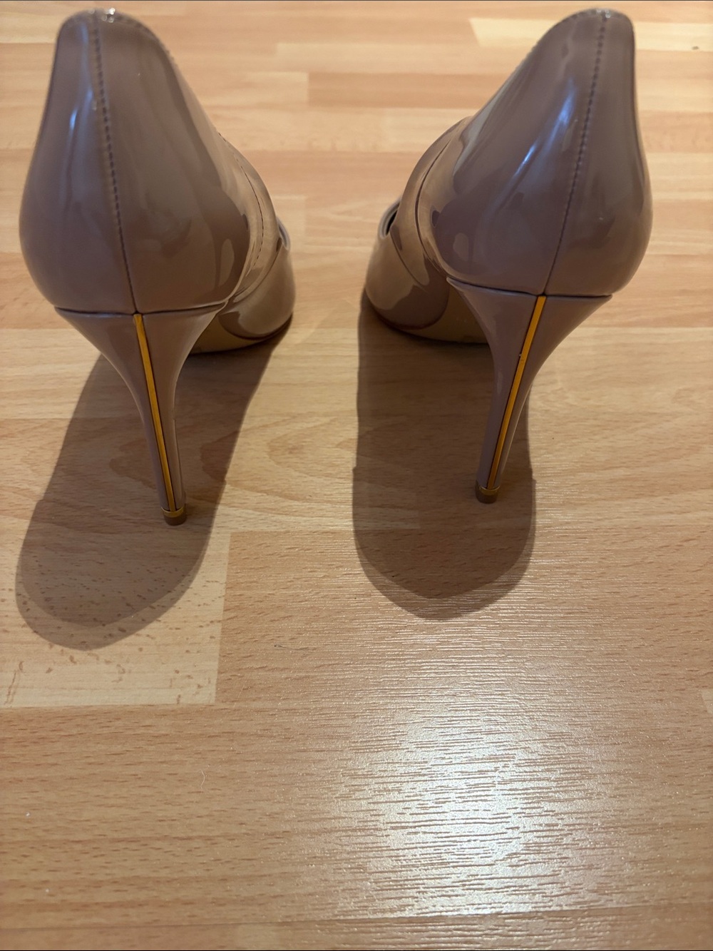 Ted Baker Glossy Nude Patent Pointed Toe Pumps - Picture 2 of 3